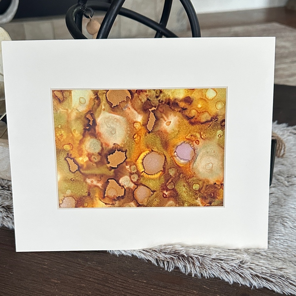 Hand crafted Abstract original Art with cream mat